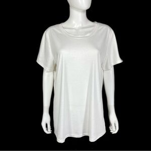Women’s Relaxed Fit Scoopneck Basic Casual White Short Sleeve Tee
